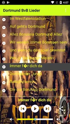 Dortmund Lieder android App screenshot 1